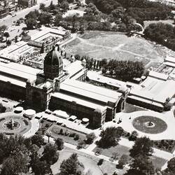 Photograph - Aerial View of the Exhibition Building from South East, Melbourne, 1948