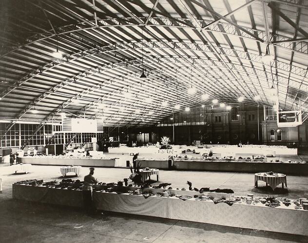 Photograph - Stadium Annexe Set Up For Buffet Dinner, Exhibition Building, Melbourne, circa 1970