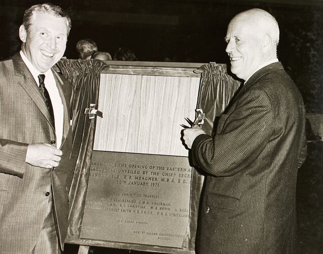 Photograph - Unveiling the Plaque at the Opening of the Convention Centre, Exhibition Building, Melbourne, 1973