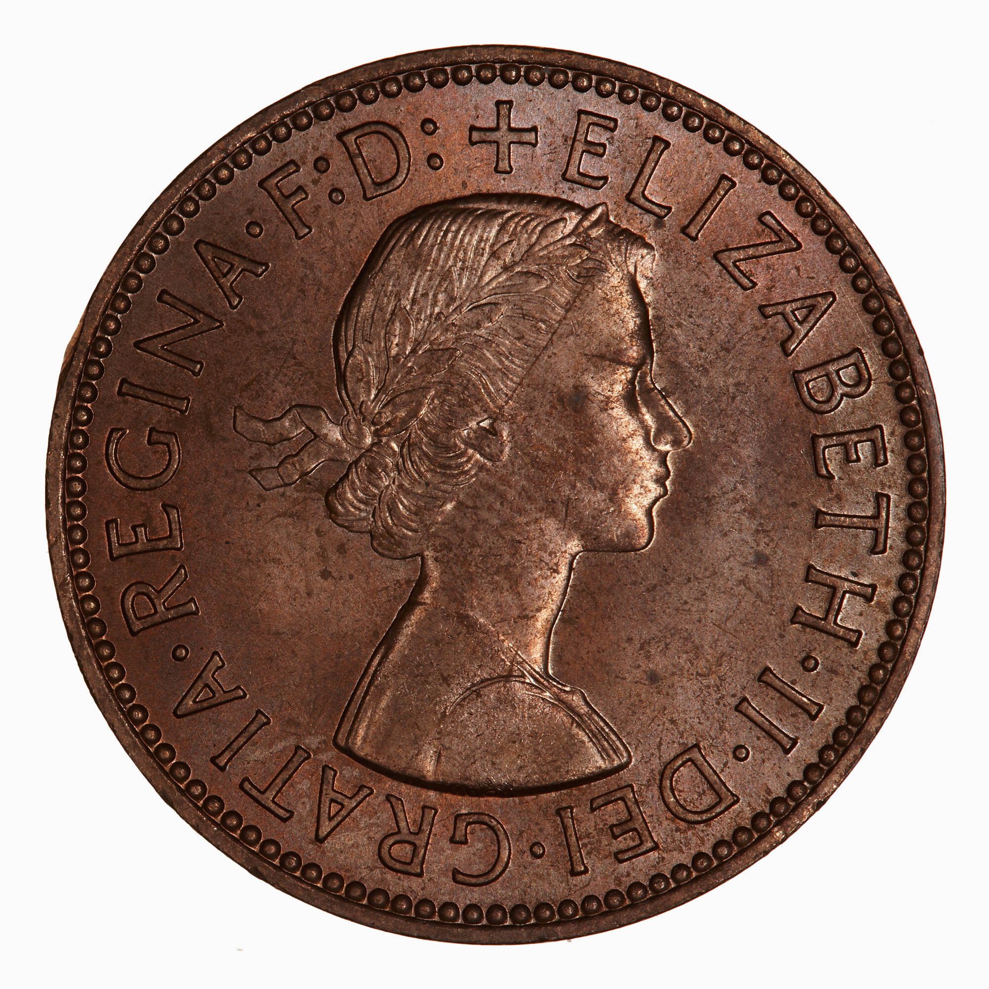 Coin - Halfpenny, Elizabeth II, Great Britain, 1963