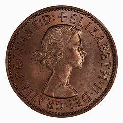 Coin - Halfpenny, Elizabeth II, Great Britain, 1963 (Obverse)