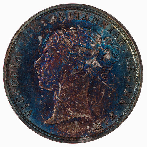 Coin - Threepence (Maundy), Queen Victoria, Great Britain, 1884 (Obverse)