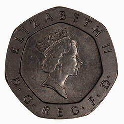 Coin - 20 Pence, Elizabeth II, Great Britain, 1987