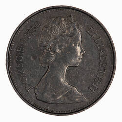 Coin - 5 New Pence, Elizabeth II, Great Britain, 1980 (Obverse)
