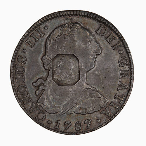 Coin - Emergency Dollar, George III (octagonal stamp), Great Britain, 1804 (Obverse)