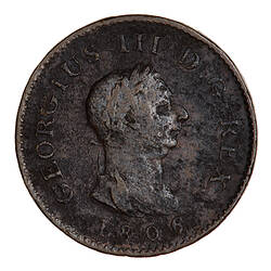 Coin - Farthing, George III, Great Britain, 1806 (Obverse)