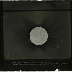 Glass Negative - Solar Eclipse and Corona Prominences, 1870s