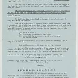 Leaflet - HM Australian Customs, Commonwealth of Australia, Aug 1960