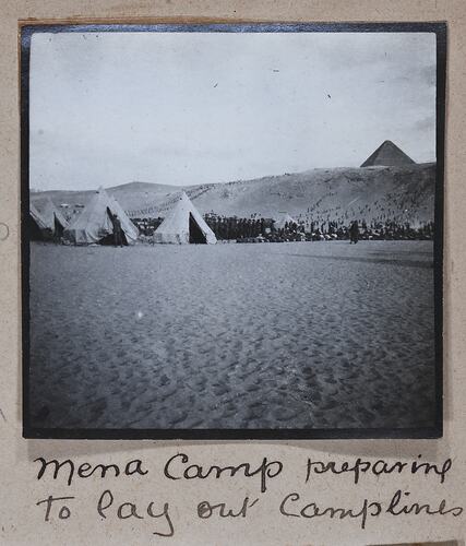 'Mena Camp', Egypt, Captain Edward Albert McKenna, World War I, 1914-1915