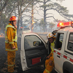 Digital photograph - 'Fire Captains: Arthurs Creek/Strathewen', Black Saturday Bushfires, St Andrews, Victoria, 7 Feb 2009
