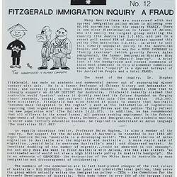 Newsletter - 'White Australia News', No.12, National Action, circa 1988