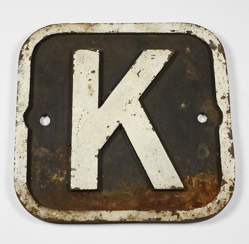 Locomotive Number Plate - 'K'