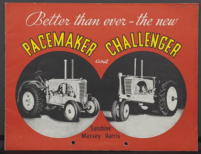 Publicity Brochure - H.V. McKay Massey Harris, Pacemaker & Challenger, Tractors, 1938