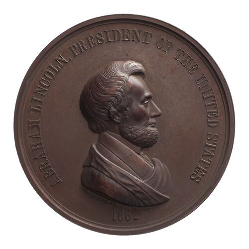 Medal - Indian Peace Medal, President Abraham Lincoln, United States of America, 1862