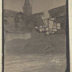 Photograph - Damage in Albert, France, Sergeant John Lord, World War I, 1916