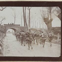 Photograph - Soldiers Marching, Becordel, France, Sergeant John Lord, World War I, 1917