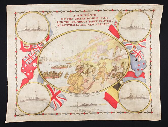 Handkerchief - 'Souvenir of the Great World War', circa 1918