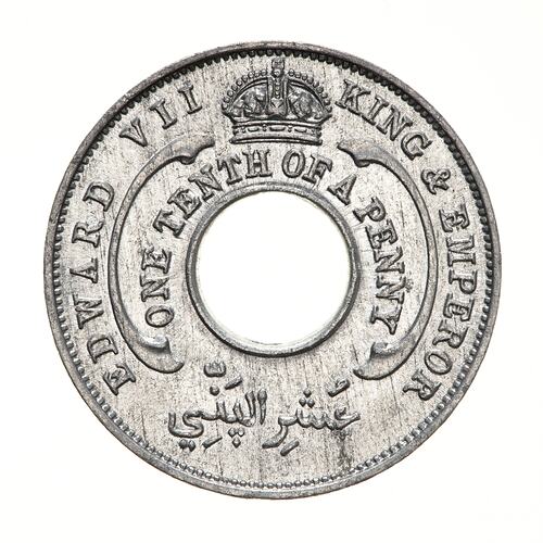 Coin - 1/10 Penny, British West Africa, 1908