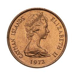 Coin - 1 Cent, Cayman Islands, 1972