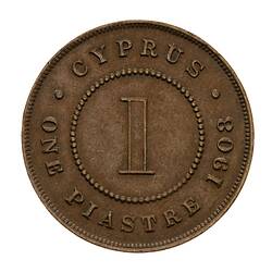 Coin - 1 Piastre, Cyprus, 1908