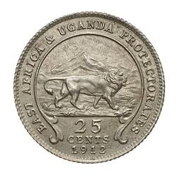 Coin - 25 Cents, British East Africa, 1912