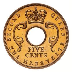 Proof Coin - 5 Cents, British East Africa, 1955