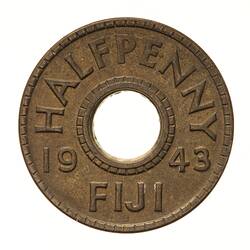 Coin - 1/2 Penny, Fiji, 1943