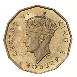 Proof Coin - 3 Pence, Fiji, 1947