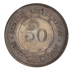 Coin - 50 Cents, Straits Settlements, 1888