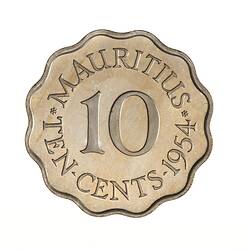 Proof Coin - 10 Cents, Mauritius, 1954