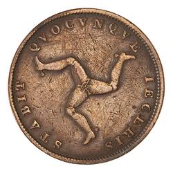 Coin - 1/2 Penny, Isle of Man, 1839