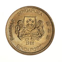 Coin - 5 Cents, Singapore, 1988