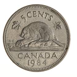 Coin - 5 Cents, Canada, 1984