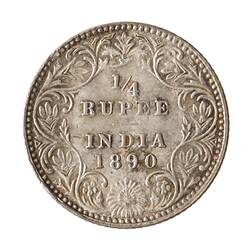 Coin - 1/4 Rupee, India, 1890