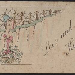 Postcard - 'To My Sweetheart', Embroidered, France, World War I, 22 Jul 1917