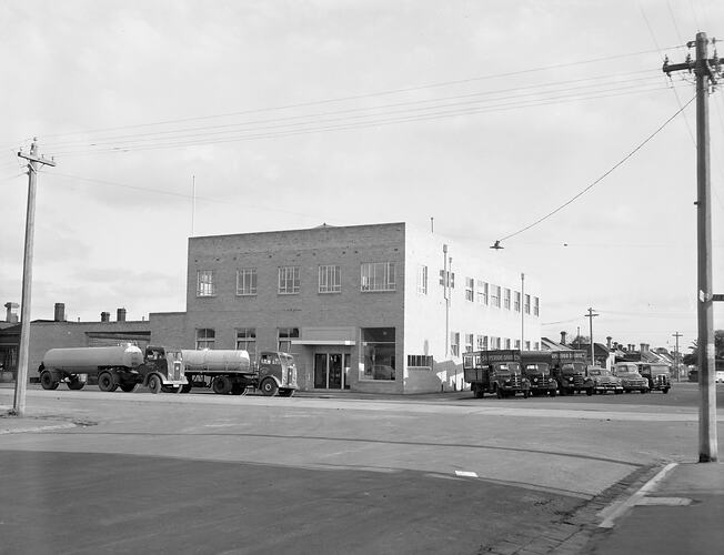 Negative - Drouin Cooperative Butter Factory Co Ltd, Exterior of 'Superior Dairies' Building, Port Melbourne, Victoria, Jun 1954