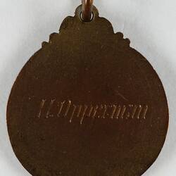 Medal, cycling. Mr Hubert Opperman. Barnett Glass Road Race - Bendigo to Melbourne, 1921.