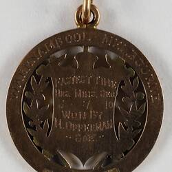 Medal, cycling. Mr Hubert Opperman. Dunlop Road Race - Warrnambool to Melbourne (fastest time), 1929.