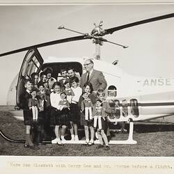 Photograph - Gerry Gee Junior, Children Standing Next to a Helicopter, Melbourne, circa 1962