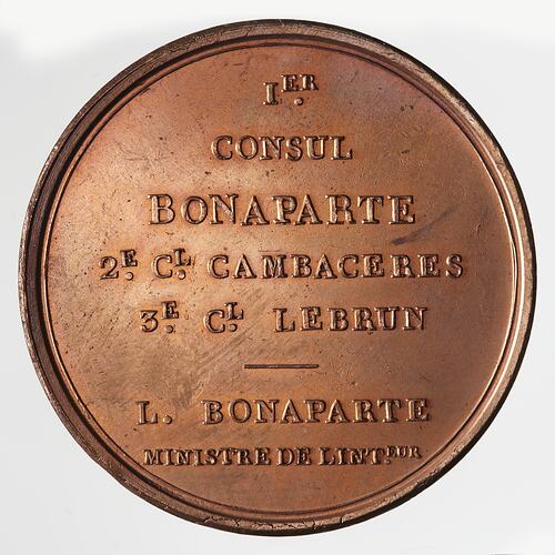 Medal - Foundation of the Quai Desaix, Napoleon Bonaparte (Emperor Napoleon I), France, 1800