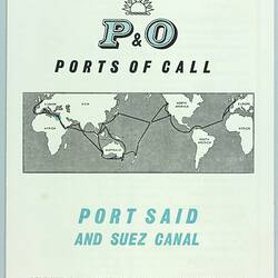 Map - 'P&O Ports of Call, Port Said & Suez Canal', England, Nov 1959