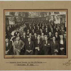 Photograph - H.V. McKay Pty Ltd, 'Welcome Home Dinner', Victoria, 3 Dec 1928