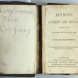 Hymn Book - William Clowes & Sons, London