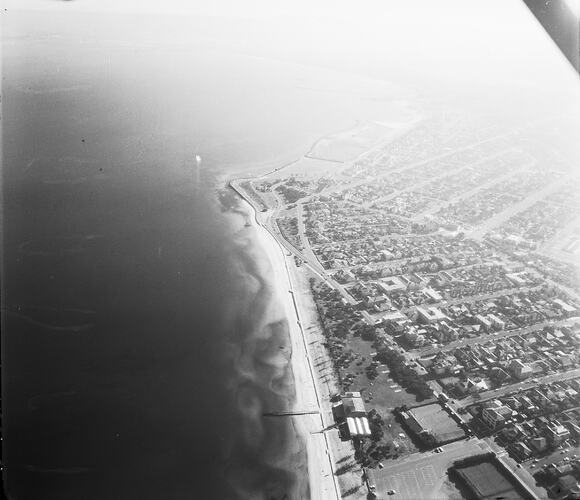 Negative - Aerial View of Brighton, Victoria, 1968