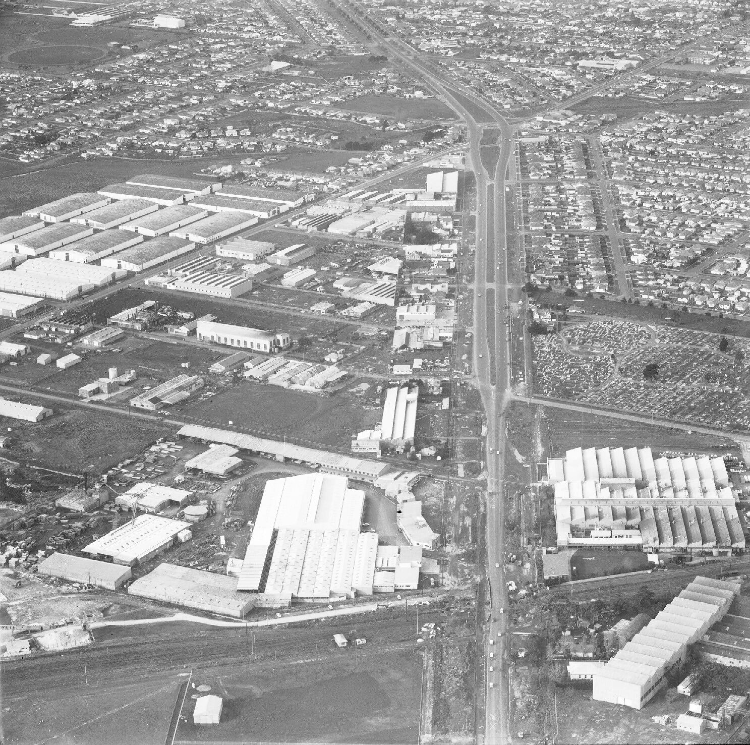 Negative Aerial View of Brooklyn, Victoria, 31 Dec 1964