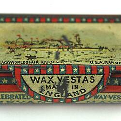 Tin - Wax Vestas, Chicago World Fair, 'Bryant & May London', 1893