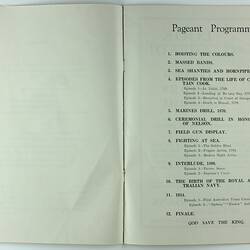 Booklet - Souvenir Programme, 'Victorian Centenary Celebrations Naval Pageant', Ramsay Publishing, Melbourne, 1934