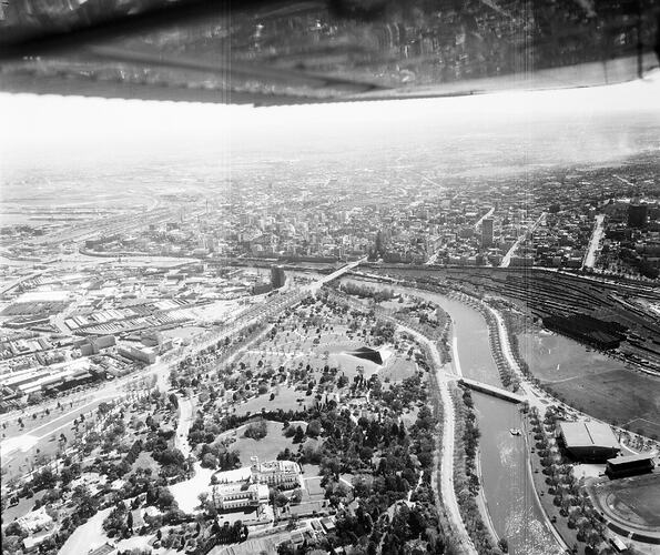 Negative - Aerial View of Melbourne, circa 1962