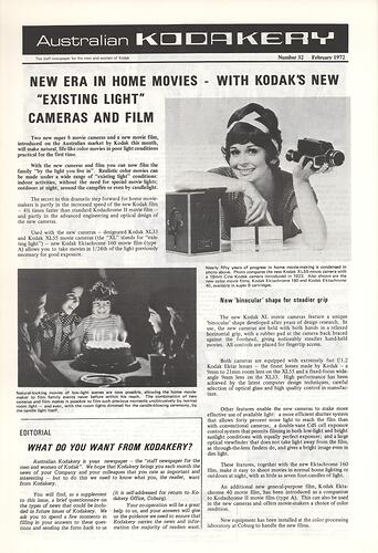 Newsletter - 'Australian Kodakery', No 32, Feb 1972