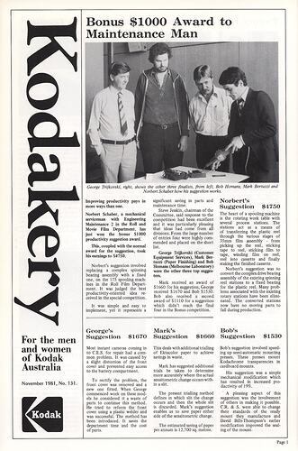 Newsletter - 'Australian Kodakery', No 131, Nov 1981